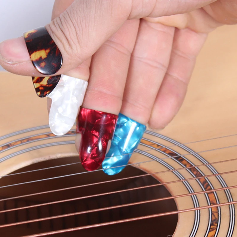 10 шт. целлюлоидная Накладка для игры на гитаре выбирает палец Plectrum Band Mix color Liparite