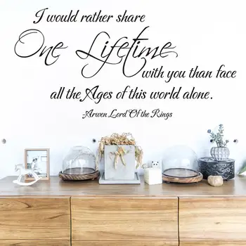 

I would rather share One Lifetime with you - Lord of the Rings Quote Wall Sticker Inspired Wall Quote Decal 841Q