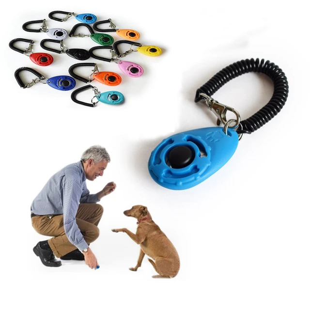 4 Pack Portable Dog Button Clicker Sound Trainer Pet Training Tool Wrist