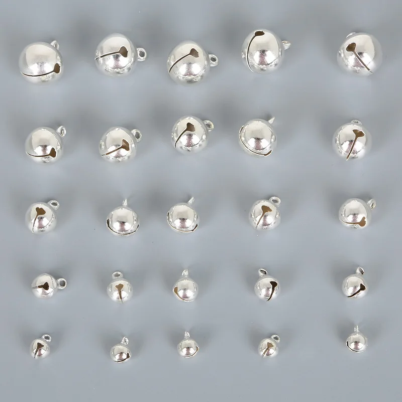 6 8 10 12 14 мм серебряные бусины медные Подвески для колокольчиков подвесные рождественские украшения подарок DIY ремесло украшения Аксессуары
