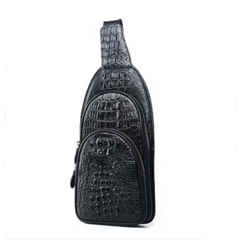 

menggeka Crocodile leather men's Chest bag leather leisure single shoulder oblique cross Pack multifunctional male package