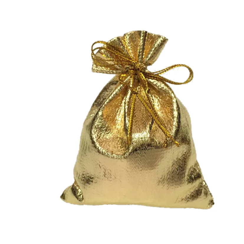 50 шт./лот 7*9 см Шнурок Подарочные пакеты золотые и серебряные ювелирные изделия подарочные сумки аксессуары упаковка маленькие подарочные пакеты