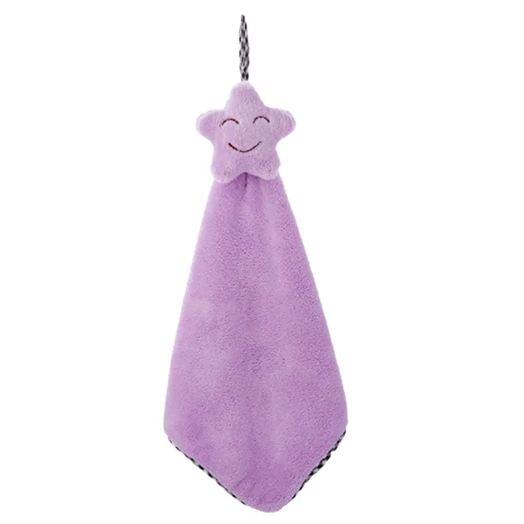 

Kitchen Bathroom Hanging Hand Towel Soft Kids Rag Oil-free Light Green, Light Purple Dish Cloth