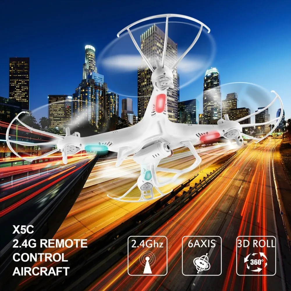 Syma X5C 2,4 GSyma X5C 2,4 г 6 осям гироскопа RC Quadcopter Drone БПЛА RTF НЛО с 2MP HD Камера сильное сопротивление ветра легко Implem