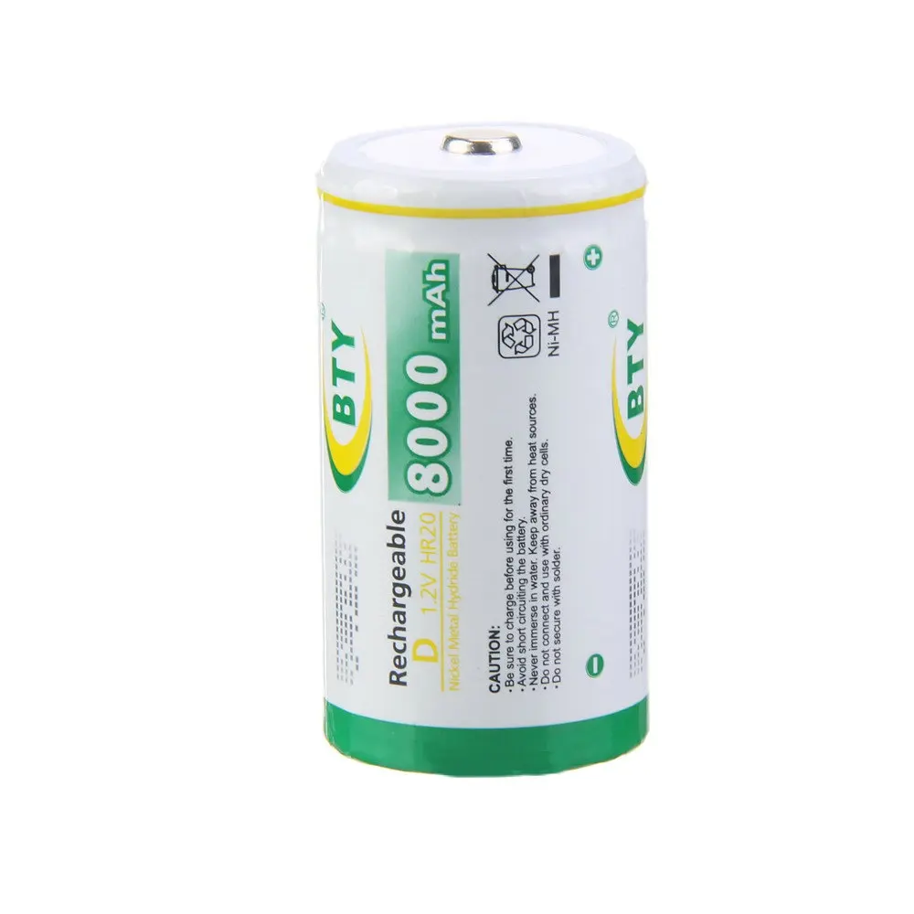 BTY 8000 мАч NIMH размер D аккумуляторная батарея HR20 батареи 1 2 в Ni MH HR 20 Тип D|rechargeable battery|
