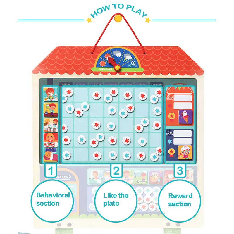 MiDeer деревянные магнитные привычки для записей, головоломки, диаграммы, календарь, расписание для детей, детские развивающие игрушки, целевая доска