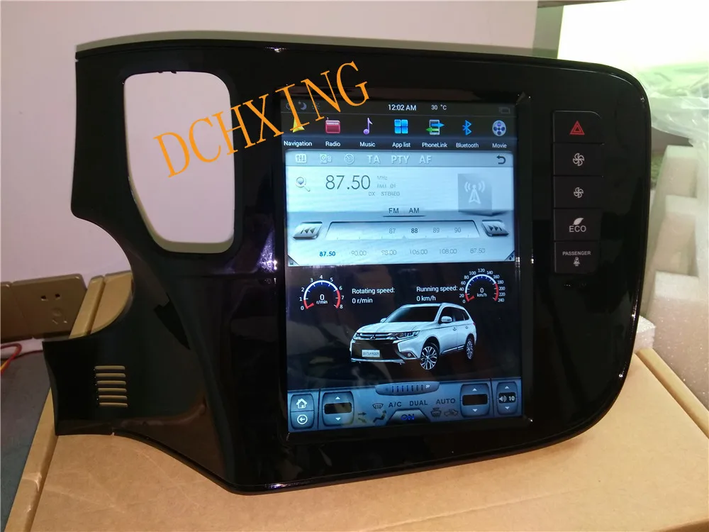 10,4 ''Tesla стиль Android 8,1 PX6 CARPLAY ips автомобильный DVD gps навигатор плеер для MITSUBISHI outlander