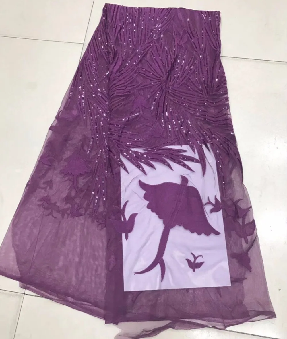

Latest African tulle Lace Fabrics 2018 High Embroidered Lace With sequins Nigerian Lace Fabrics