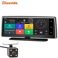 Bluavido 4G android dvr 8 inch screen car camera gps navigation Full HD 1080P dash cam video registrator recorder remote monitor