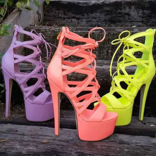 Superstar love most women sandals stiletto high heels light colorful candy color women shoes  5-7 cm platform cross-tied shoes