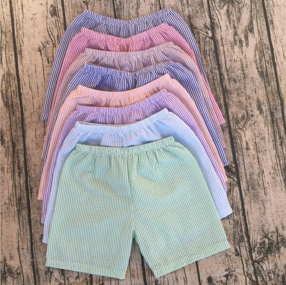 

New brand 2017 boys shorts baby clothing seersucker beach shorts comfertable soft cotton multicolor optional