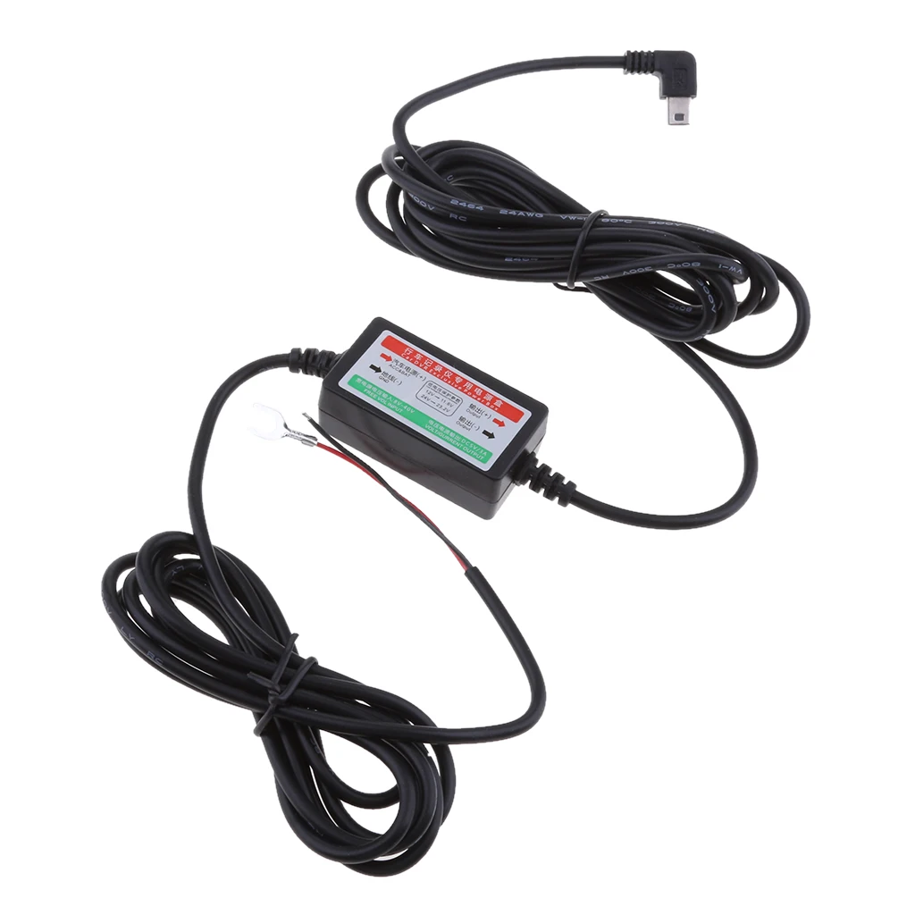 Premium Dash Cam Hardwire Kits, 8/36V to 5V/3A Power Adapter, Mini USB  Right Bend Plug Charge Cables, for Cars Van Trucks