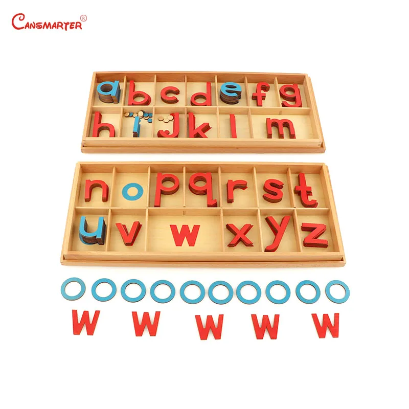 

Montessori Wood Large Movable Alphabet Practice Language Toys Teaching Preschool Educational Wooden Beech Kids Toy Box LA023-3