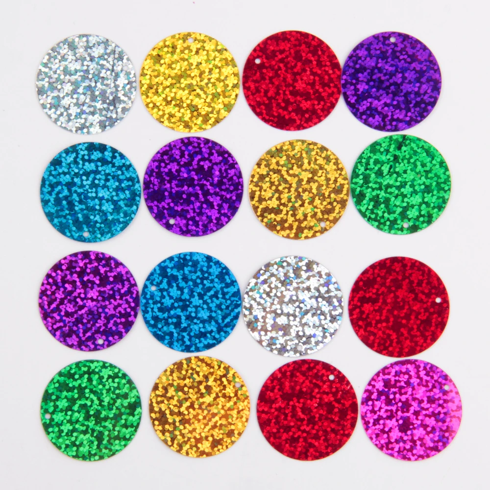 Sequin 40mm Large Round Sequins Flat PVC Side Hole Loose Sequins
