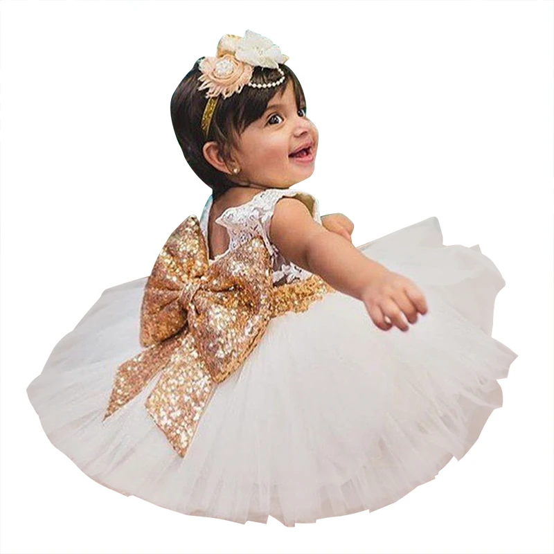 Baby Dress Dress Lace Puffy Dresses Toddler Infant First Birthday ...