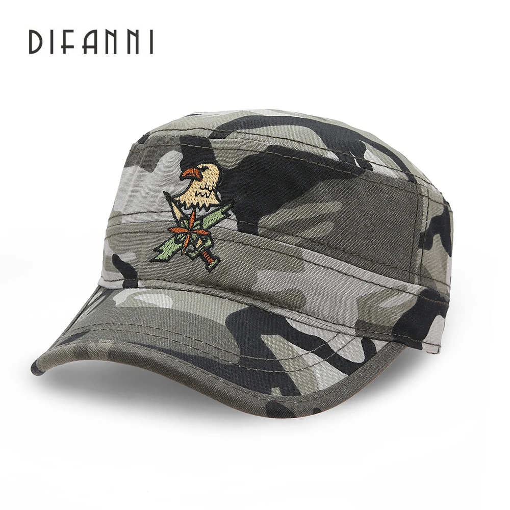 

[DIFANNI] High-quality Men Navy Cap Snapback Flat caps camouflage Hunting Fishing for Dad uncle Hat Bone Camo Outdoor Caps