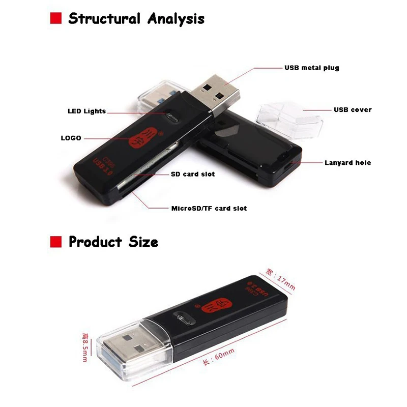 Kawau USB 2,0 Microsd кард-ридер поддерживает до 128 ГБ с sd-слотом кард-ридер C296 высокое качество скорость для компьютера