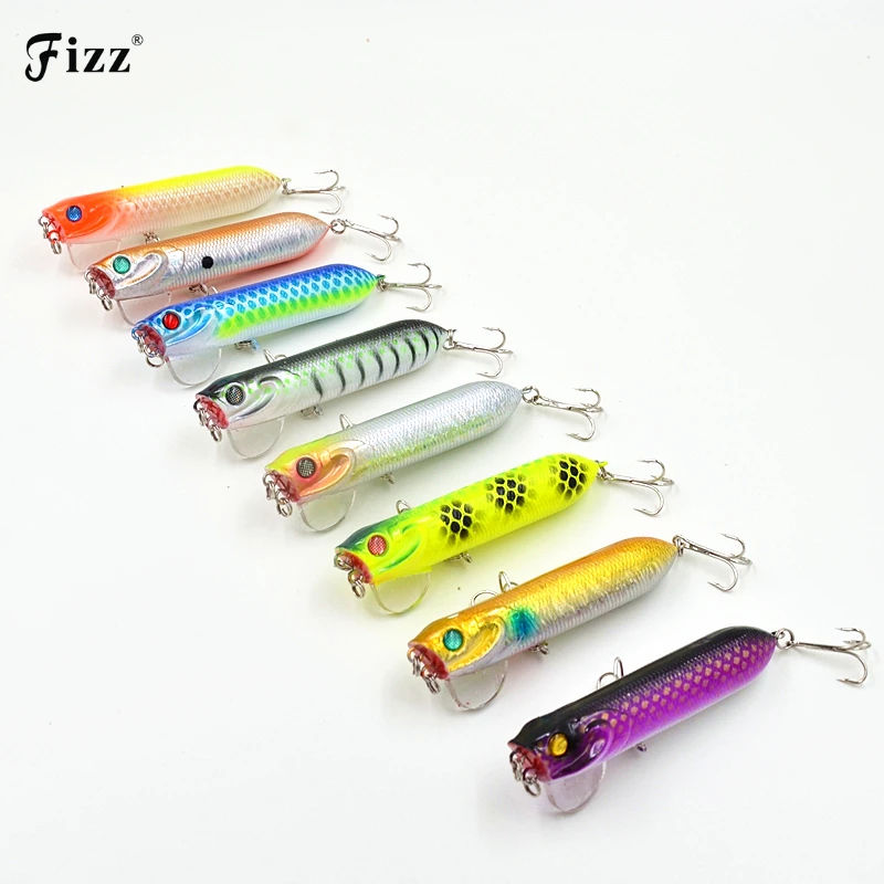 

9.5cm 18g Best Seller Tube Shape Popper Lures Hard Plastic Laser Baits 3D Fish Eye Poppers Floating Fishing Bait PO017