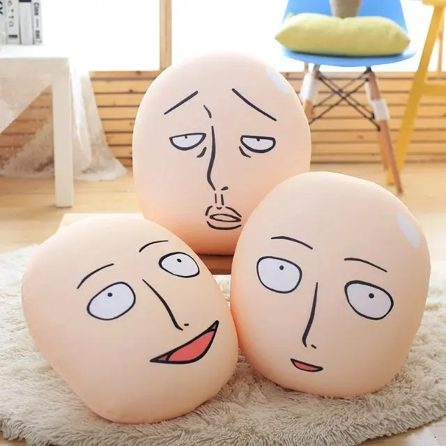 

One Punch Man Saitama Figure Plush Pillow Cushion Saitama Plush Toy Animation Hold Pillow Bolster One Punch Man Figure For Home