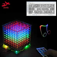 New 3D 8 8x8x8 mini multicolor mp3 music light cubeeds kit built-in music spectrum for TF card,led electronic diy kit