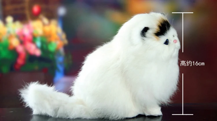 Animais de Brinquedo Animais de Estimação Brinquedos de Pelúcia Presente de Aniversário Animal de Estimação Real Cabelo Gato Bonecas Simulação Gatos Vai Meowth Crianças Ornamentos Eletrônico 4 Home & Garden