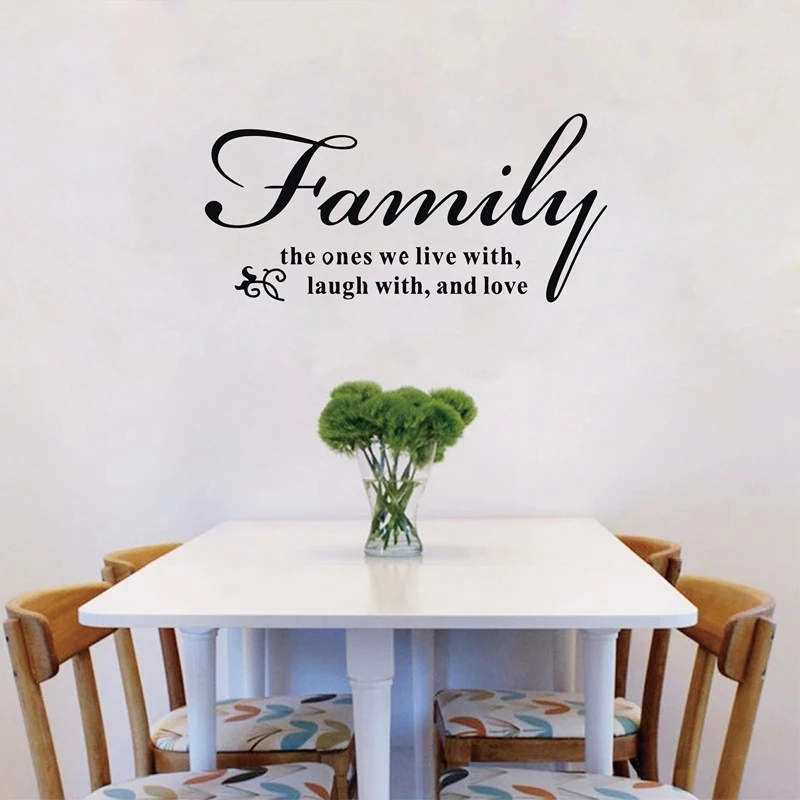 

72x34cm family the ones we live laugh and love vinyl wall decal quotes for living room ,family decals quotes free shipping