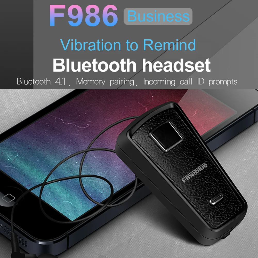 Продажа Оригинальные наушники Fineblue F986, Bluetooth, наушники вкладыши, гарнитура с микрофоном, мини беспроводные наушники, вибрация, напоминающая