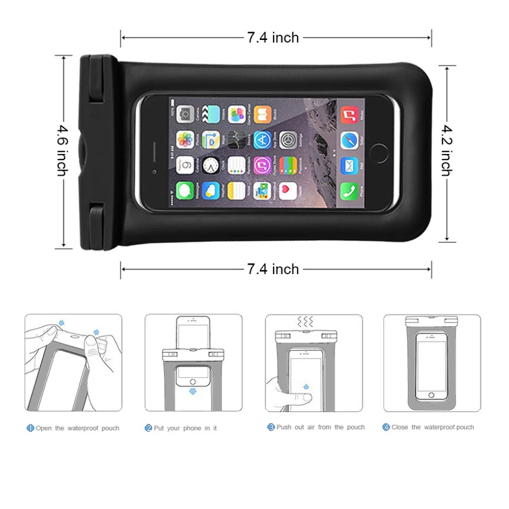 Floating Waterproof Bag Pouch Universal 6.5 inch Mobile Phone Bag Swimming Case Take photo Under water for iphone Samsung Huawei iphone 8 leather case