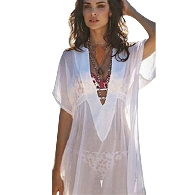 

WATER PRINCESS Women Chiffon Cover Up Swimsuit Swimwear Beach Shirt Dress Bathing Suit beach pareo sarong A30