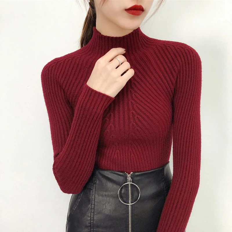 Winter Woman Sweater Knitting Pullovers Korean Fashion Women Turtleneck Knit Shirt Long Sleeve Sweater Tops Fall Winter Jumper Winter Woman Sweater Knitting Pullovers Korean Fashion Women Turtleneck Knit Shirt Long Sleeve Sweater Tops Fall Winter Jumper