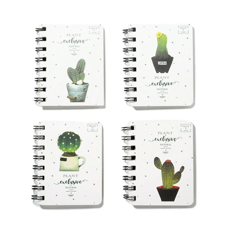 Cute Cactus Daily Office Supplies Planner Spiral Notebook Diary Notepad | Канцтовары для офиса и дома