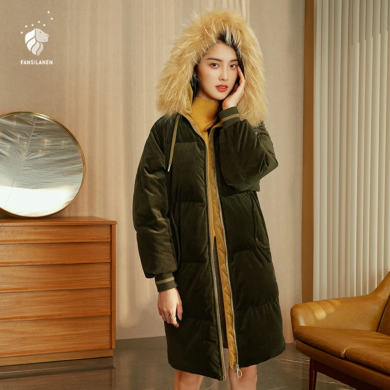 FANSILANEN Мода 2019 г. Новое поступление осень/зима женские пальто подпушка сплошной