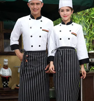 

Hotel Chef Chef Wear Long Sleeved Autumn and Winter Uniform Pastry Pastry Chef and Restaurant Kitchen Work Clothes