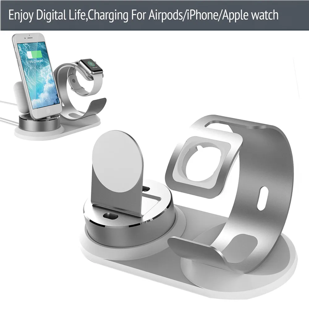 Новинка 4 в 1 Подставка для зарядки док станции Apple Watch Series 3 / 2 AirPod