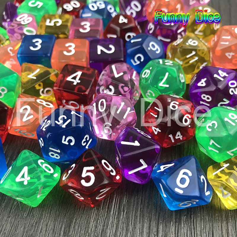 Высокое качество Dnd многогранный прозрачный/прозрачный цифровой D8 игральные