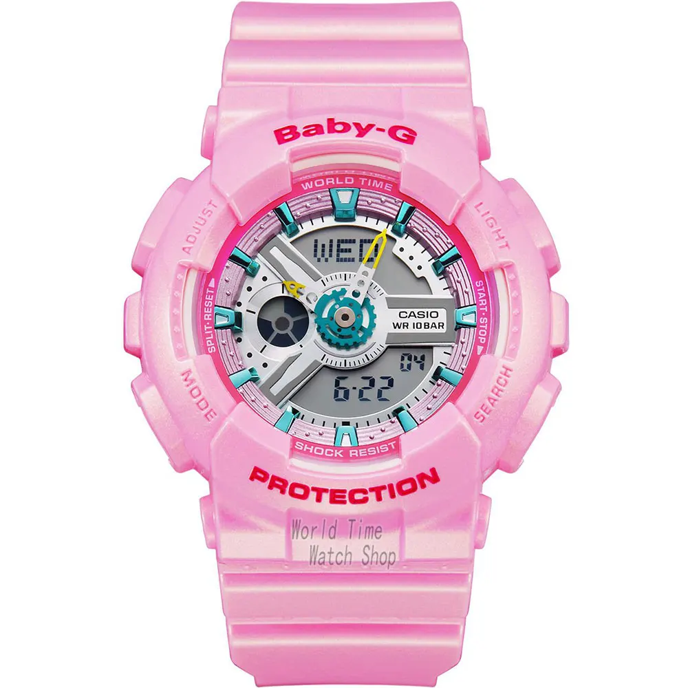 Часы Casio BABY-G Женские кварцевые спортивные часы мода рестинг на открытом воздухе спортивные двойные водонепроницаемые baby g Часы BA-110 BA-111 - Цвет: BA110CA4A-1