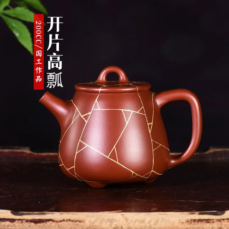 

Pottery Teapot Famous Full Manual Teapot Tea Set Gift Originality Customized Trace A Design In Gold Open Piece High Foot Stone