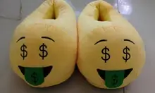 New Arrive Men And Women Emoji Shoes Yellow Cotton Plush Emoji Slippers Creative Funny Home Soft