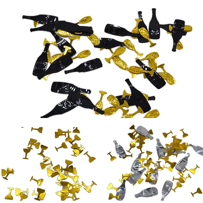 

15g/pack Creative Black Gold Champagne Cup Confetti Table Decor Cheap Wedding Confetti Party Supplies Home Dining Table Decor 75