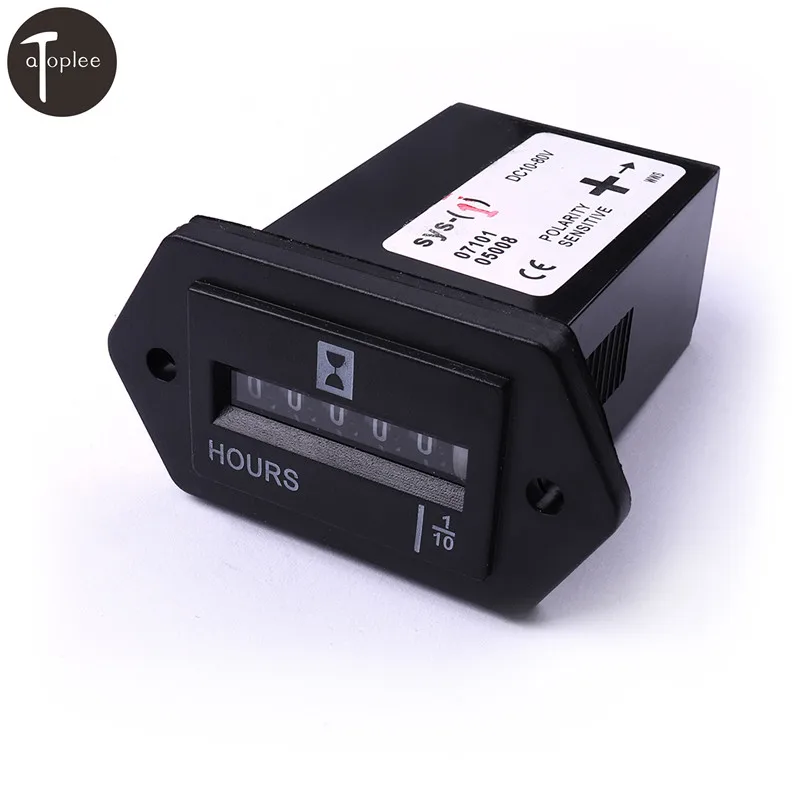 

1Pcs Black DC 10-80V Digital Display DC Rectangle Generator / Engine Sealed Hour Meter Counter Hourmeter for Car Boat