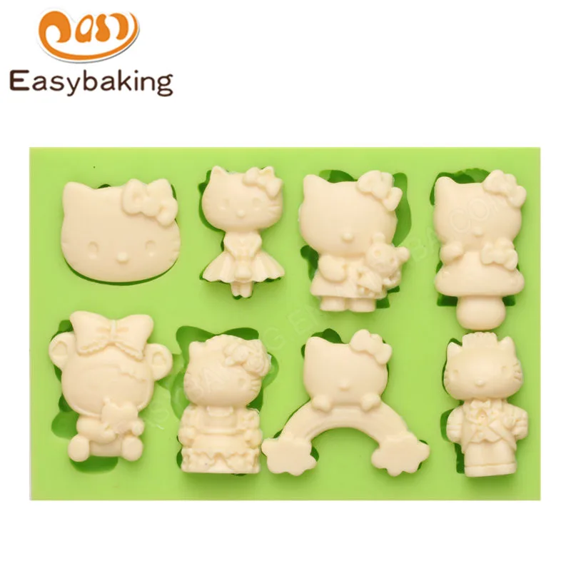 

Cute Hello Kitty Shapes Silicone 3D Mold Cookware Non-Stick Cake Decorating Fondant Mould Tools