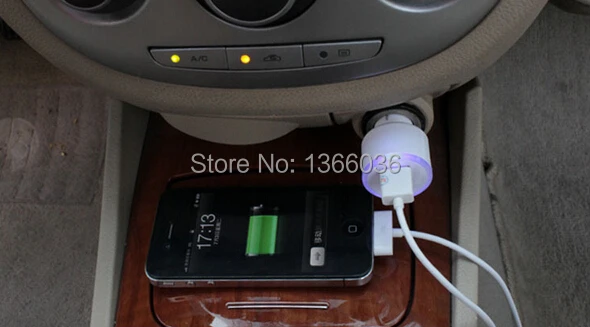 Winangeleve 1000 шт./лот, цветной светильник, двойной USB 3.1A, 2 порта, автомобильное зарядное устройство для iPhone 4, 4S, 5, 5S, для IPod, хорошее качество