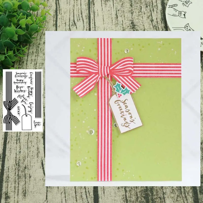 

2019 new Bow and letter Transparent Clear Stamps for DIY Scrapbooking Paper Cards Making Decorative Crafts Supplies