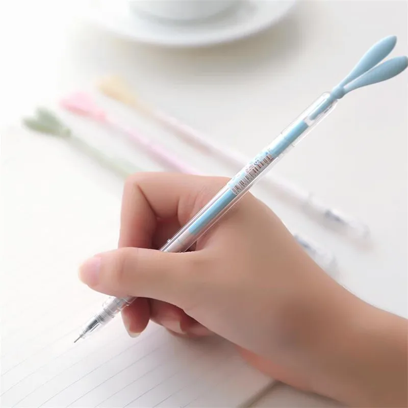

3pcs Office Stationery Creative Children 's Pen Cartoon Cute Rabbit Ears Dust Cypriot Neutral Pen