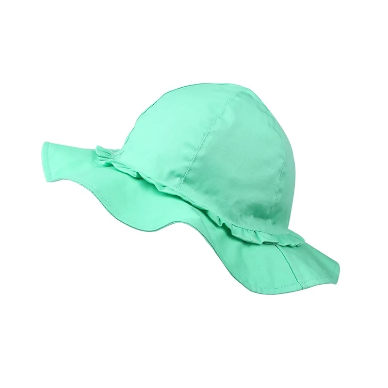 Fashion Cotton Girls Hat Summer Panama Sun Cap For Girls Ruffles Lace Up Kids Hat Wide Brim Red Beach Hat Baby Girls Clothing (2)