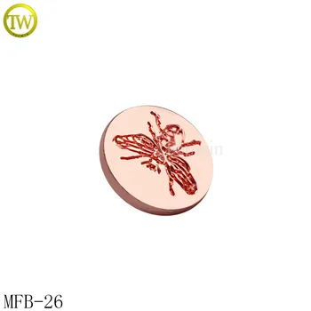 

MFB26 Fashion round engraved logo rose gold garment metal button metal sewing button