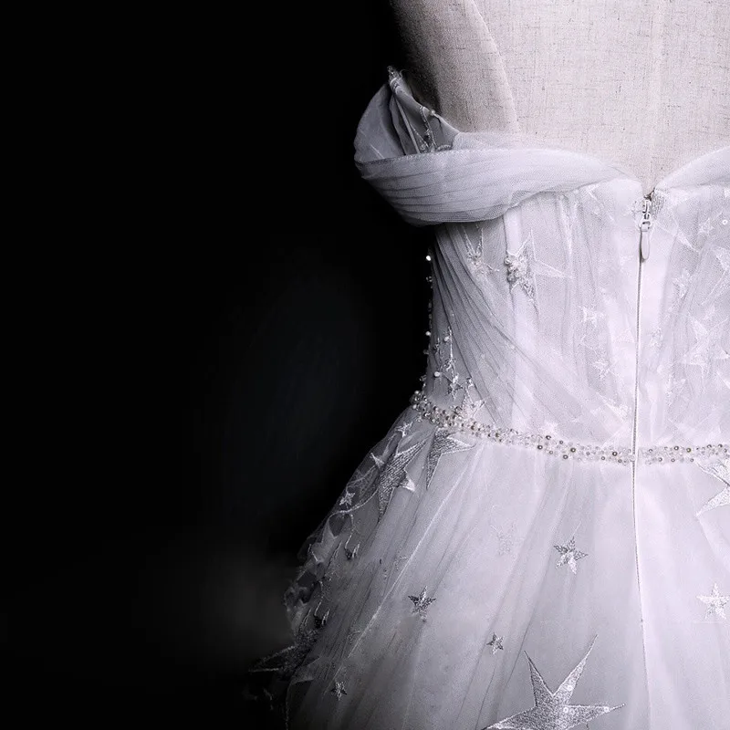 JaneVini роскошное свадебное платье с вышивкой в виде звезд арабское свадебное платье с открытыми плечами и бисером свадебное платье трапециевидной формы со шлейфом Jurken