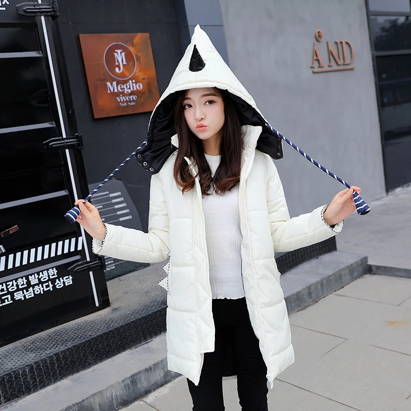 

2016 Women Winter Coat Elephant Small Monster New Thick Zipper Slim Female Long Plus Size Parkas For Women Winter