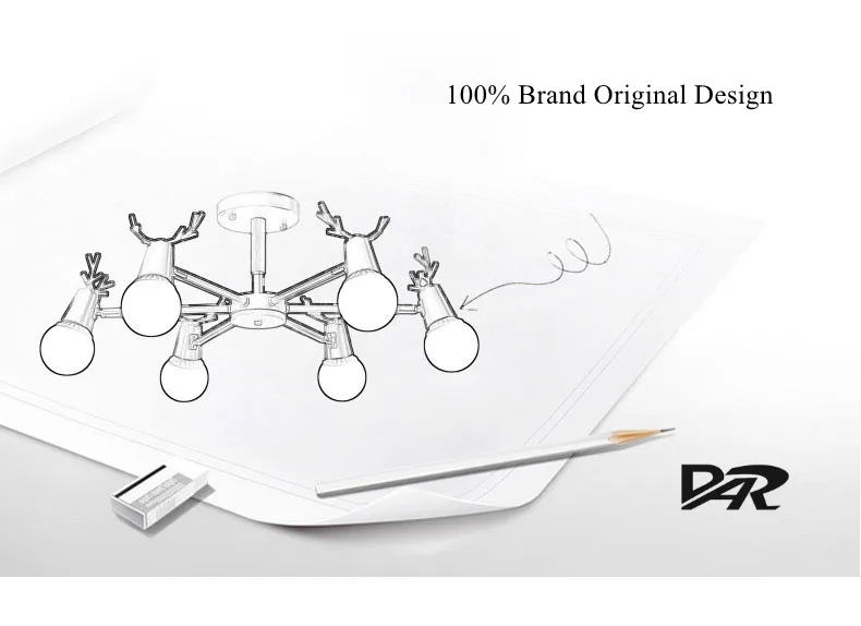 Скандинавская люстра с оленьими рогами для гостиной, столовой, подвесной светильник, 220 В, железный блеск, современный светодиодный светильник, люстры