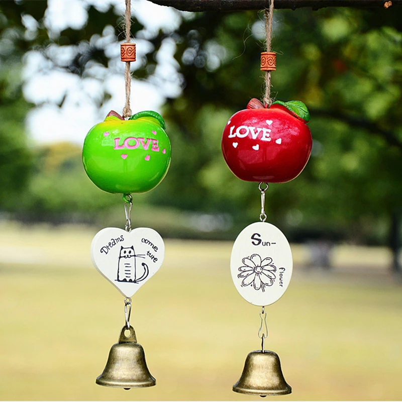 1pc Apple Wind Chimes Resin Campanula Fruit With Bell Student Gifts